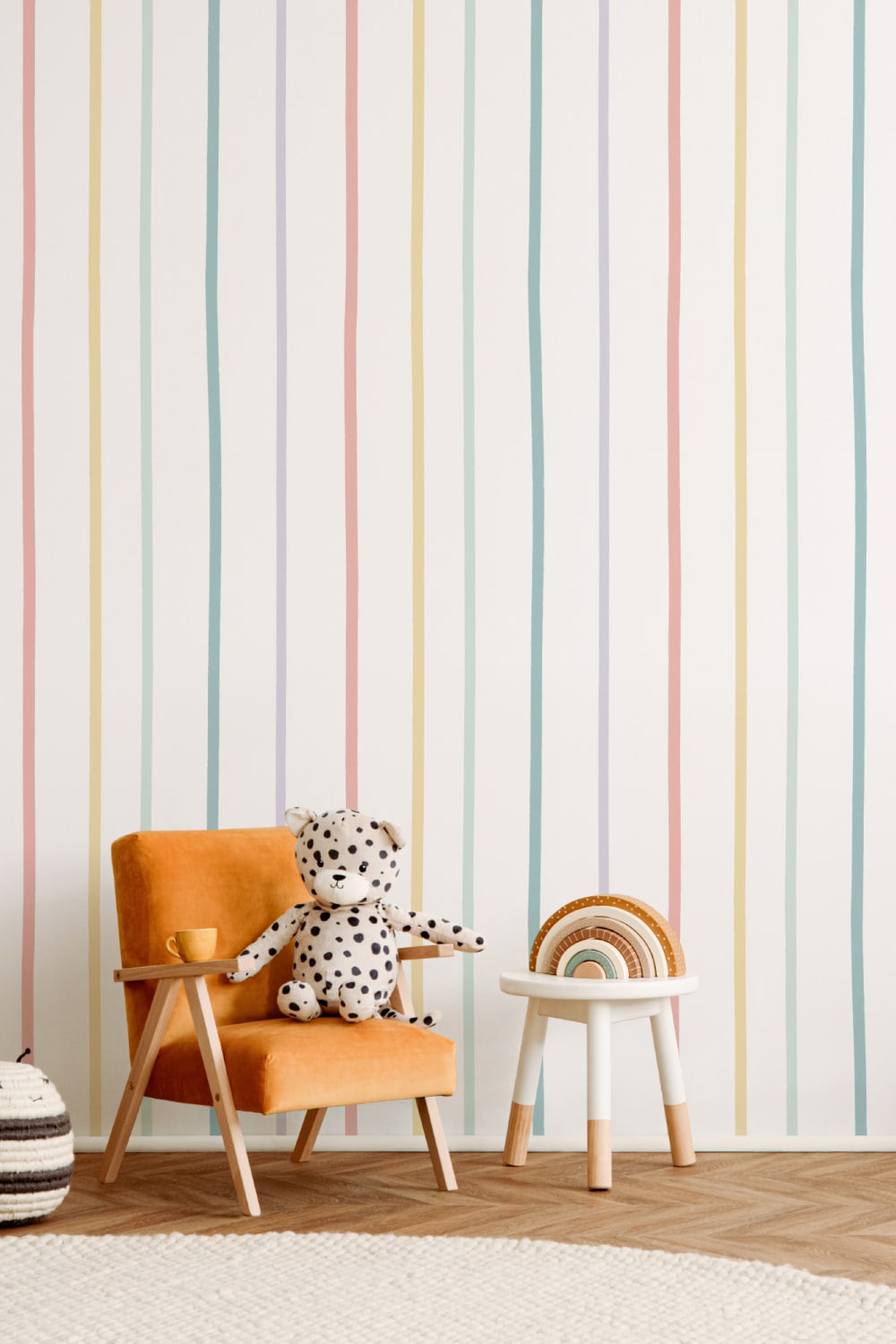 Pastel Rainbow Stripe Wallpaper