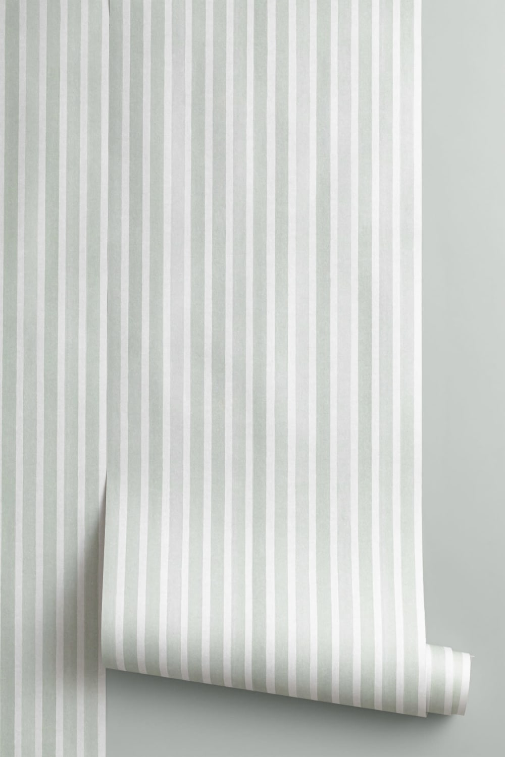 Papier Peint à Rayures Peintes à l’Aquarelle Vert Clair