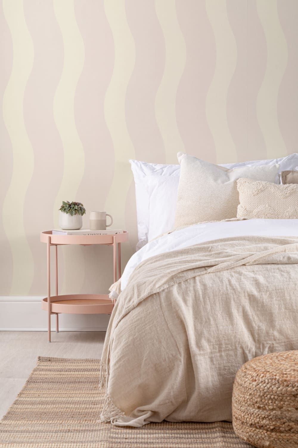 Wavy Neutral Stripes Wallpaper