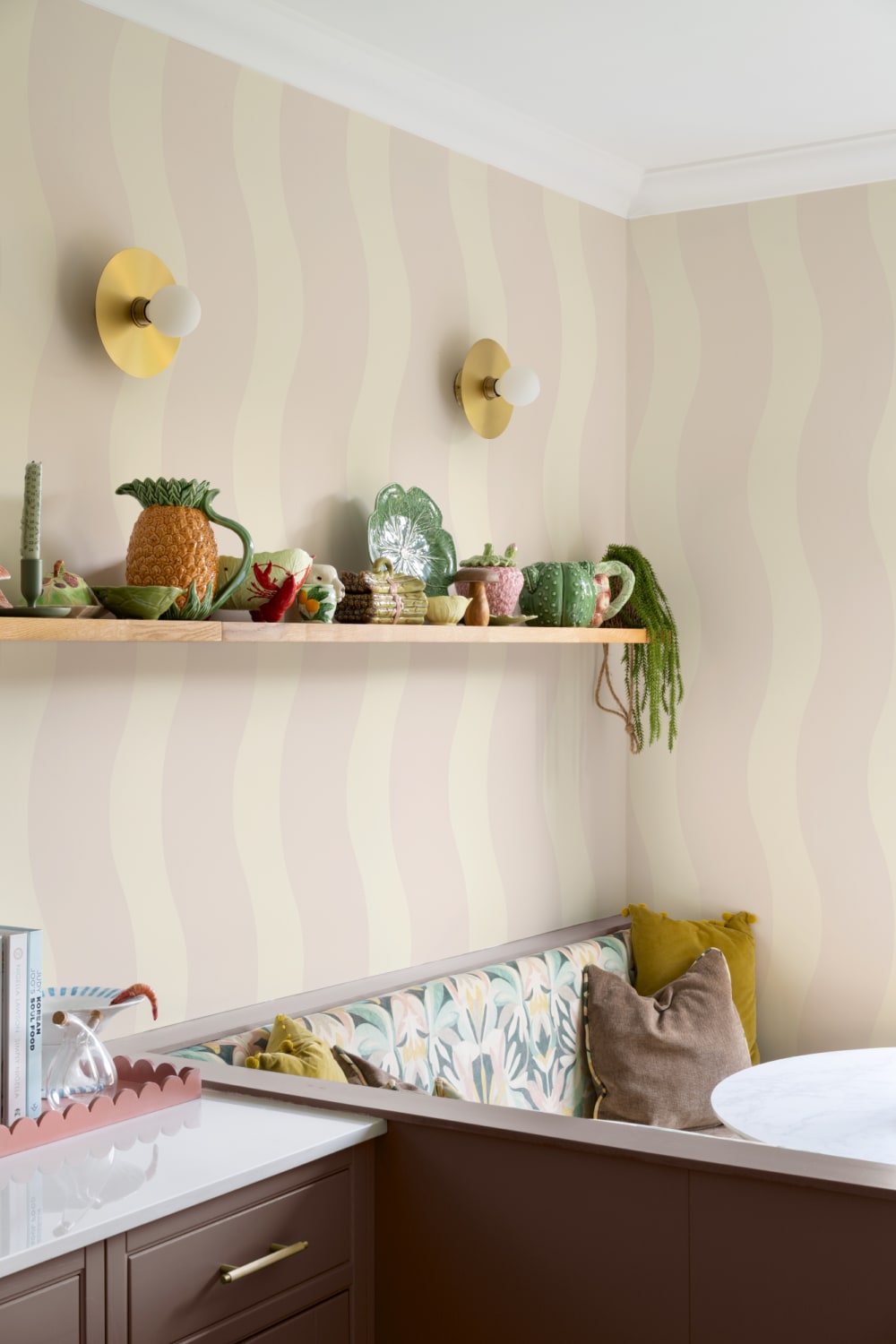 Wavy Neutral Stripes Wallpaper