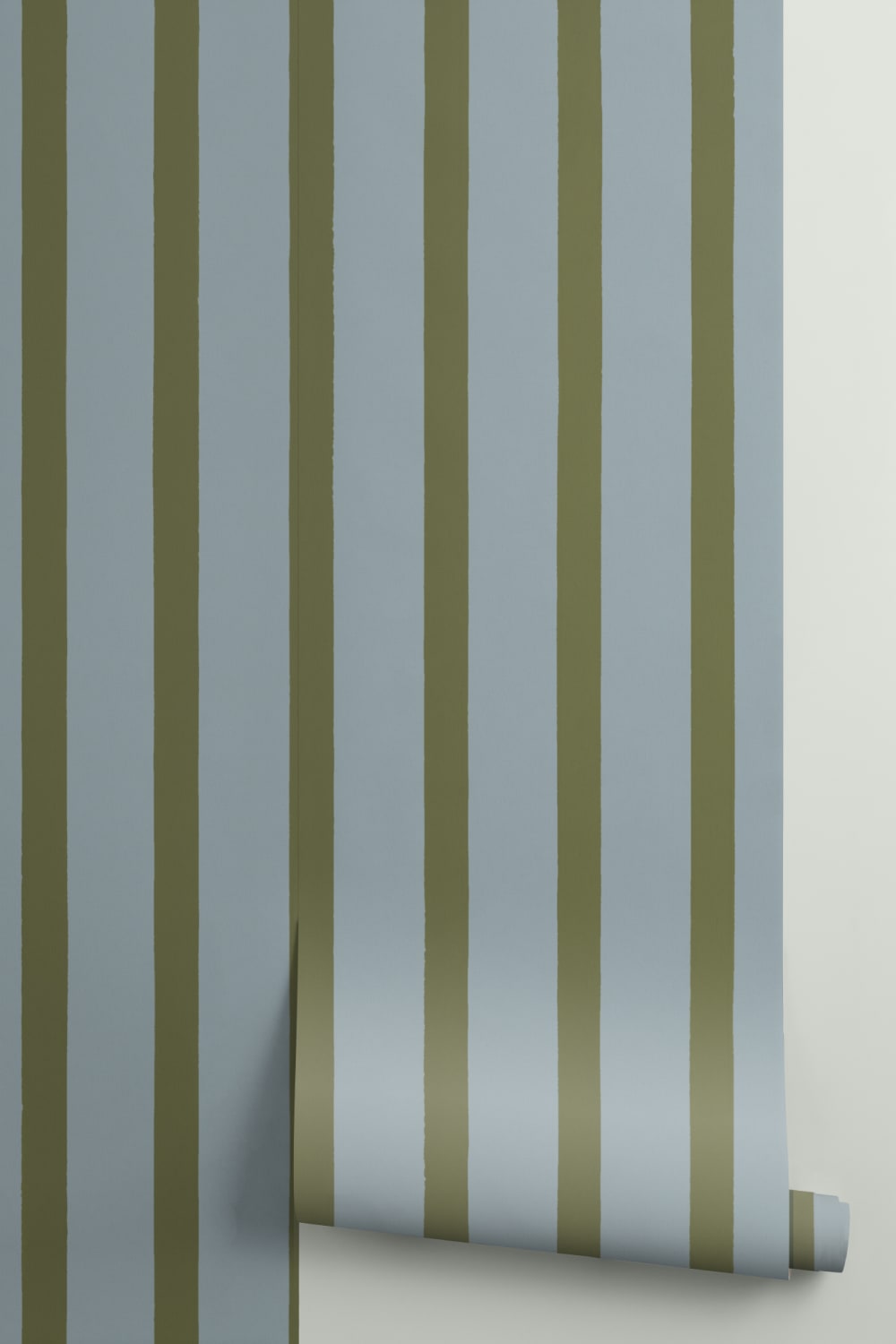 Blå och grön randig minimalistiskt mönster mural-tapeter