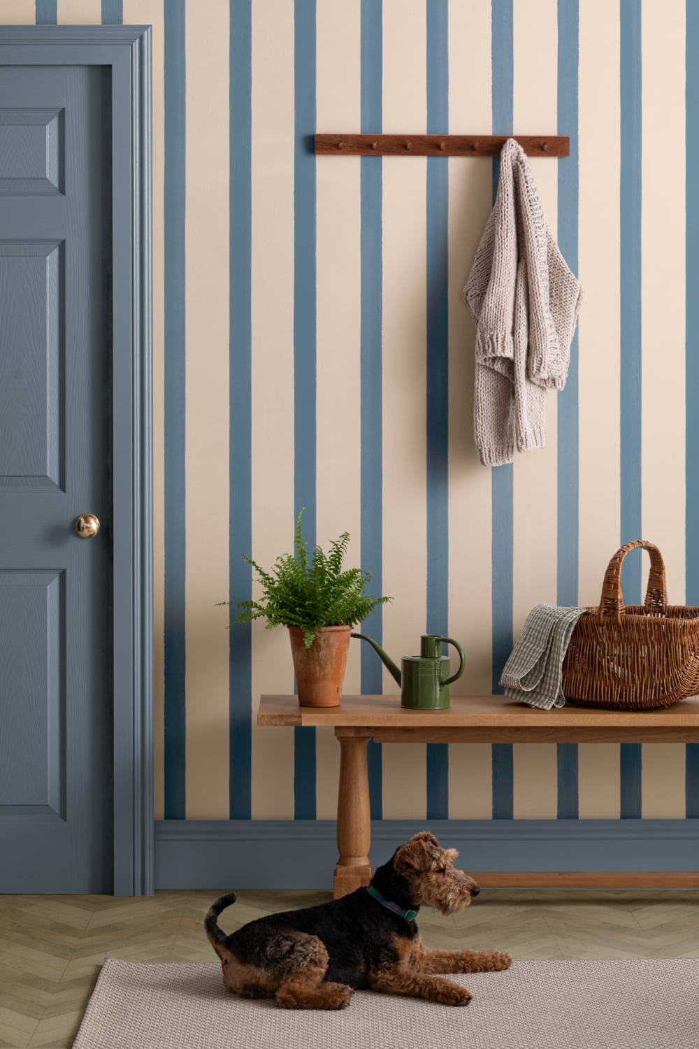 Elegant Blue Striped Pattern Wall Mural