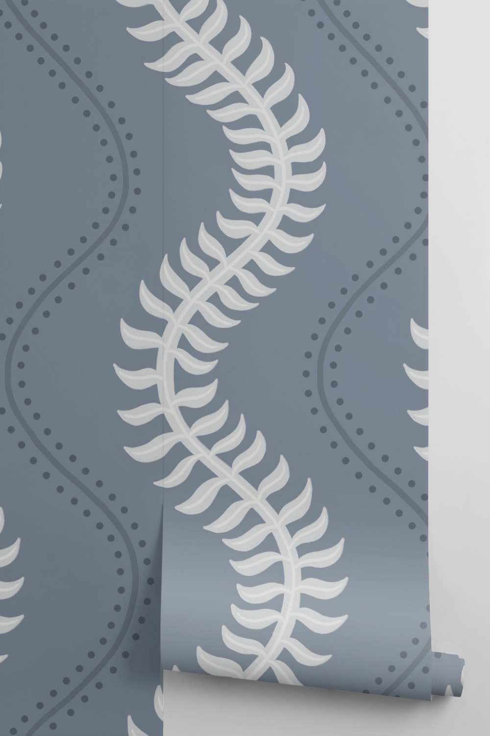 Blue Wavy Striped Pattern Wall Mural for Tranquil Vibes