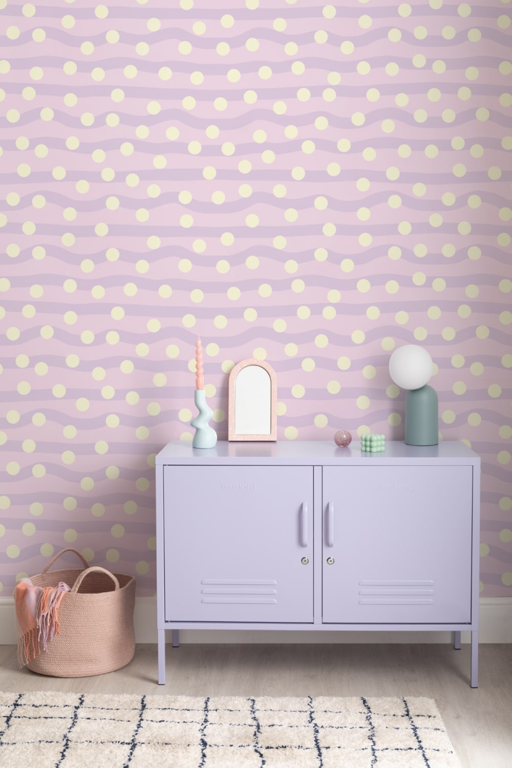 Elizabeth Olwen Polka Pop Lilas Papier peint panoramique