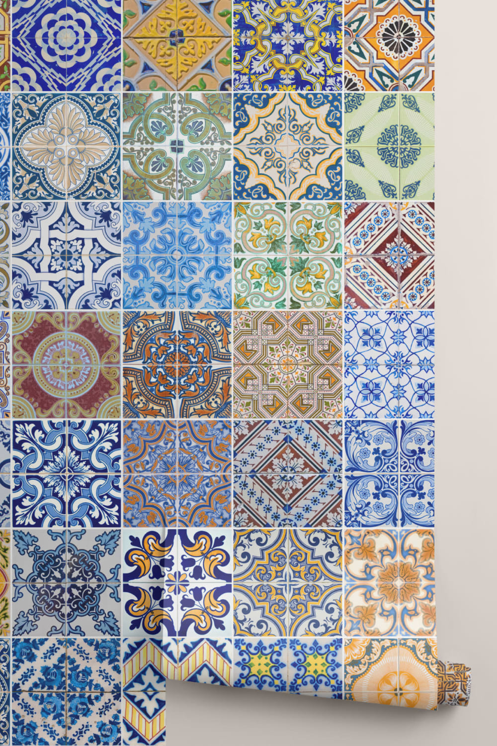 Patterned Tile Wallpaper Mural