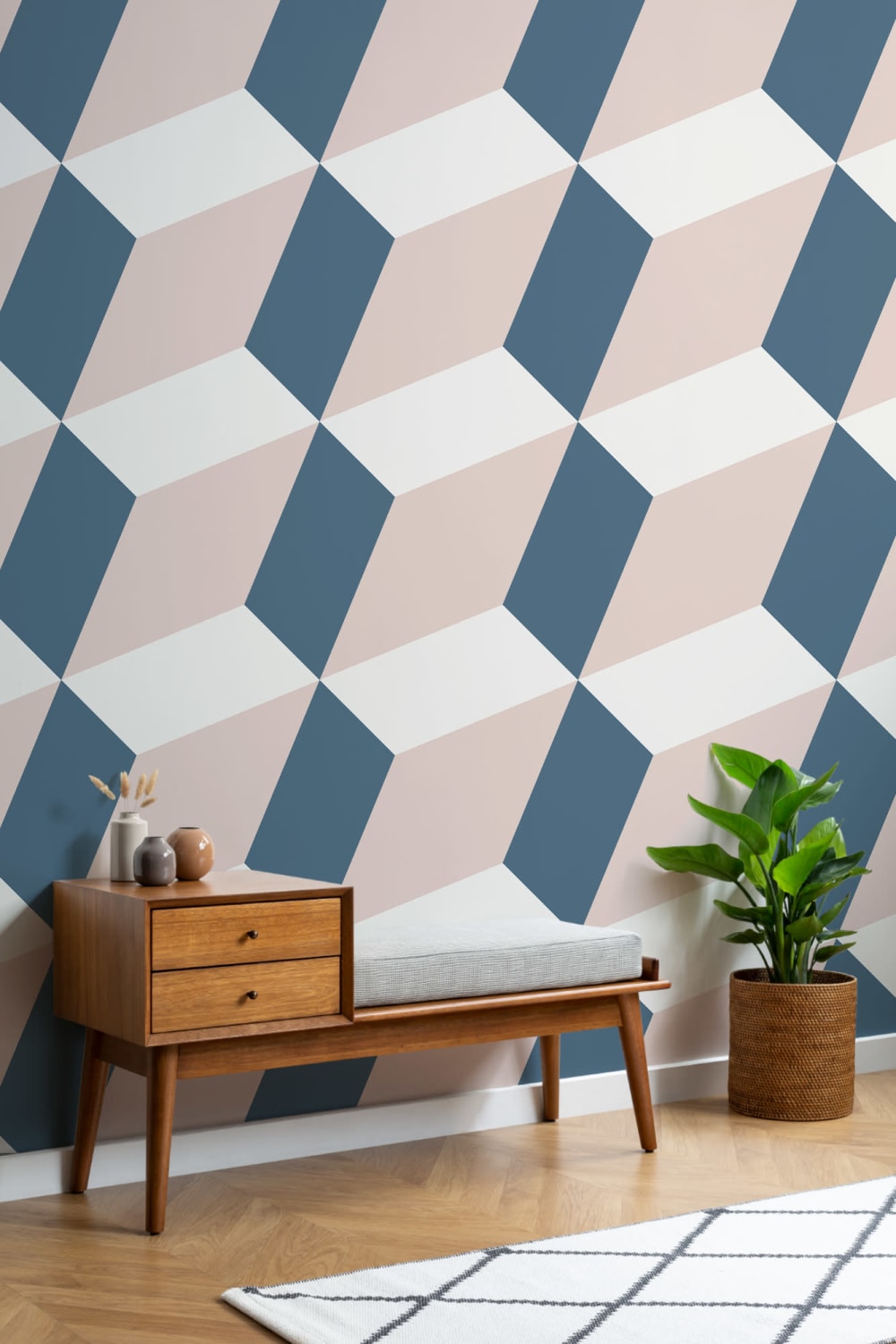 Tilted Square 3D Wallpaper Mural