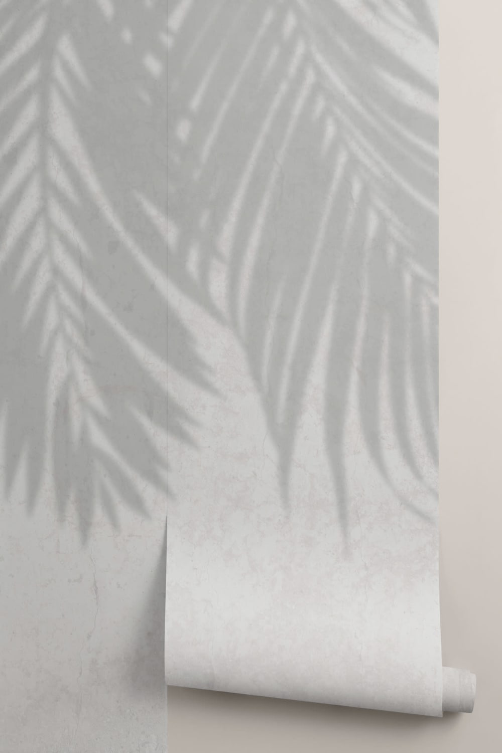 Gray Palm Leaf Shadow Betongeffekt fototapet