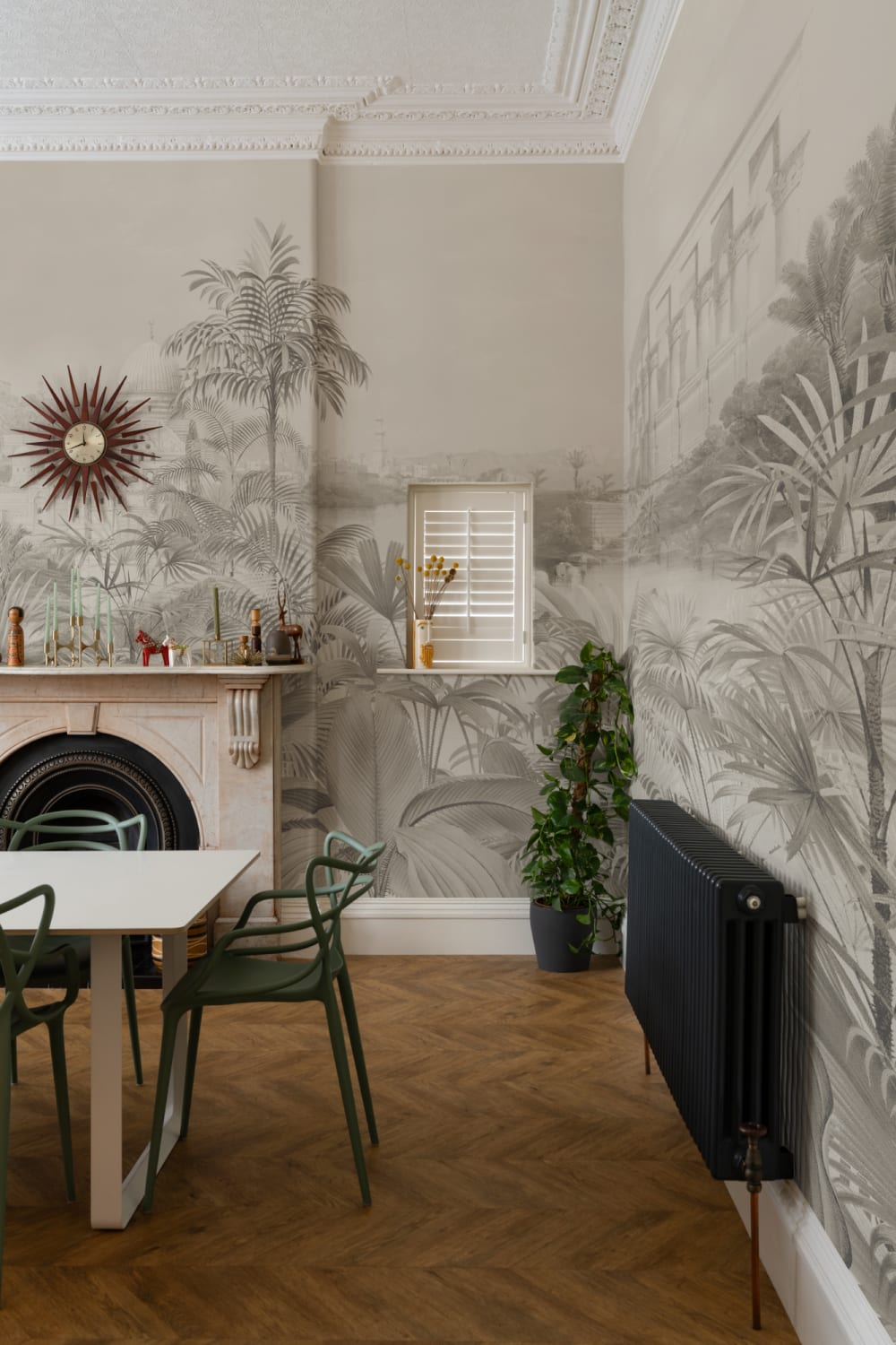 Greige Vintage Jungle Wallpaper Mural