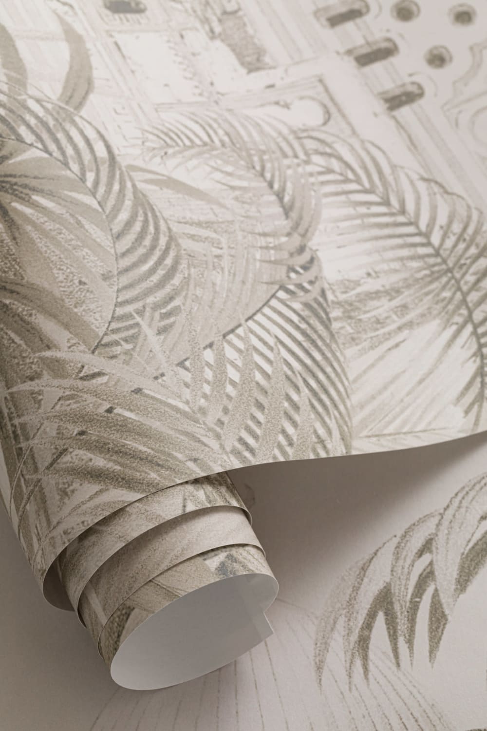 Greige Vintage Jungle Wallpaper Mural