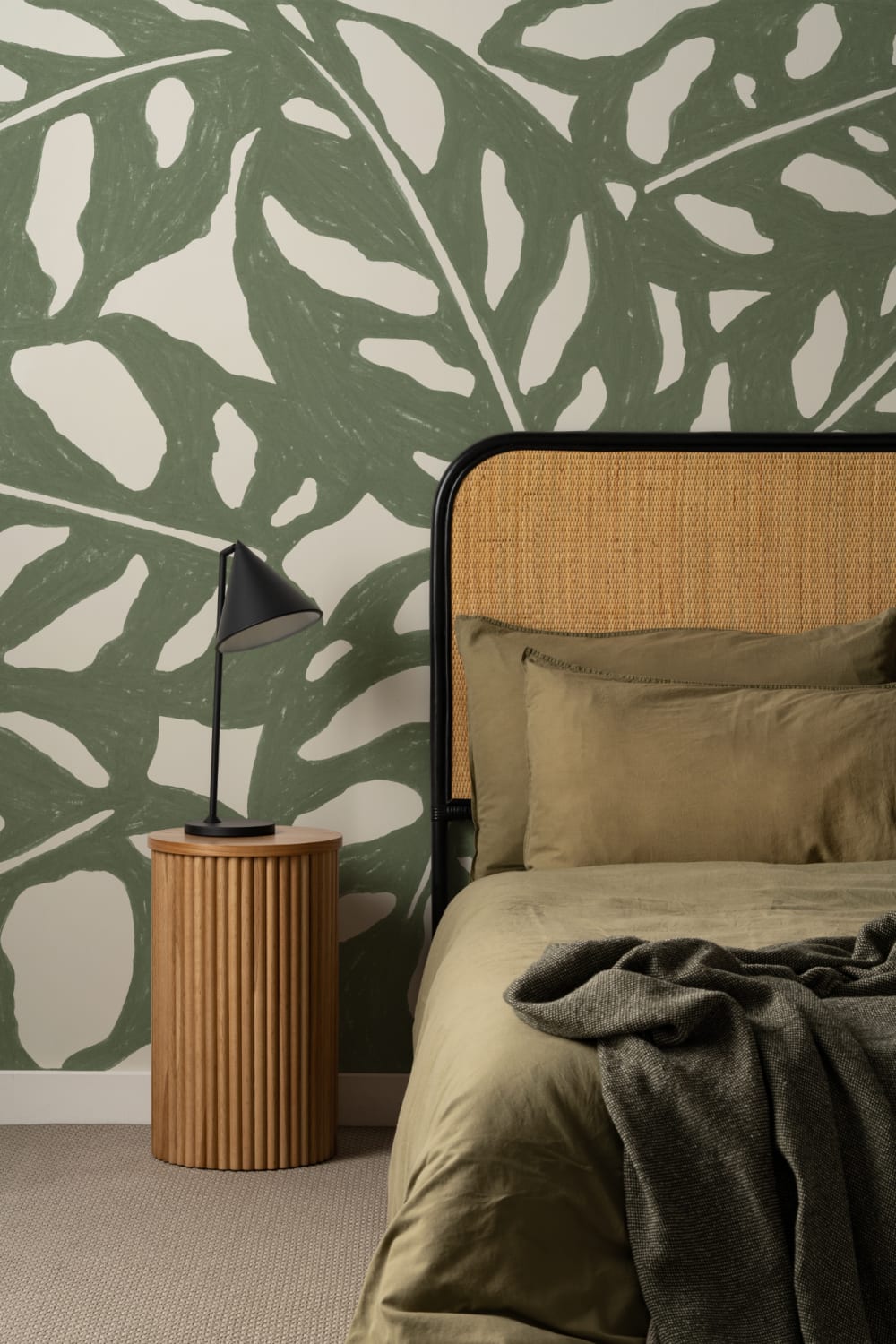Vihreä toista kuvio Monstera Leaf kuvatapetti