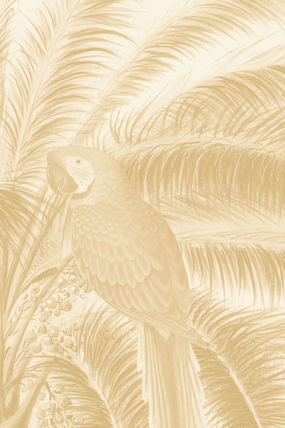 Gelb illustrierte tropische botanische Fototapete