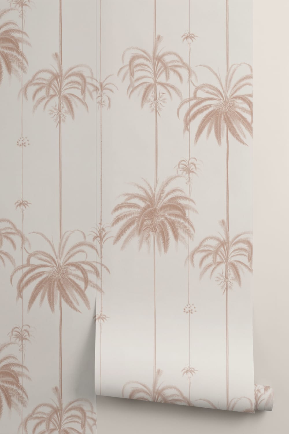 Pink Striped Tropical Palms Wallpaper