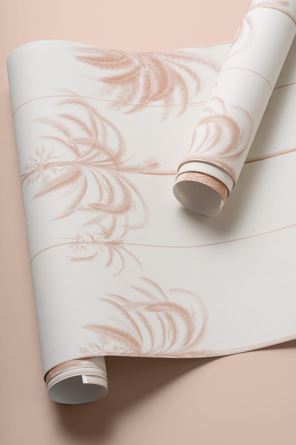 Pink Striped Tropical Palms Wallpaper