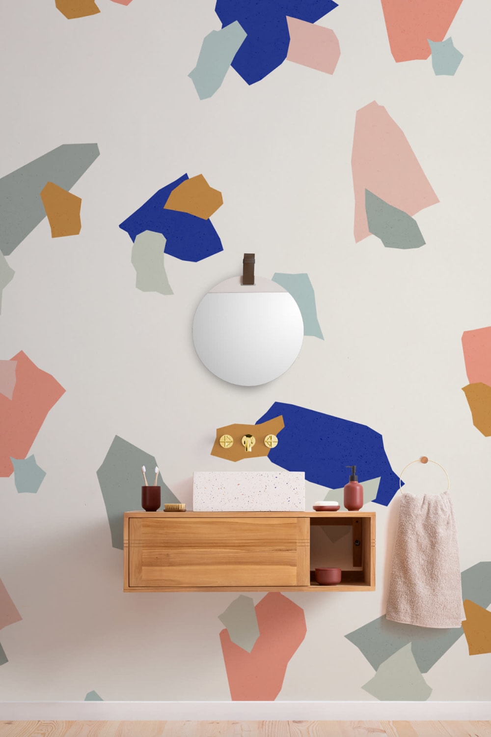 Colorat Abstract Terrazzo model tapet Mural