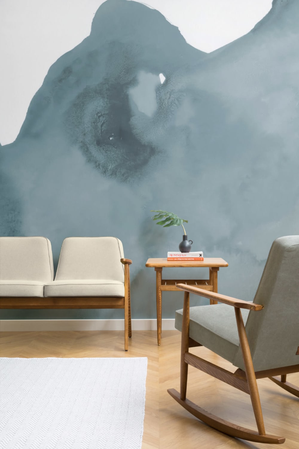Dana Blue Watercolor Wallpaper Mural
