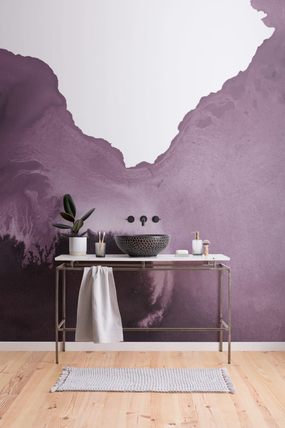 Pseudo Paars Aquarel Behang Muurschildering