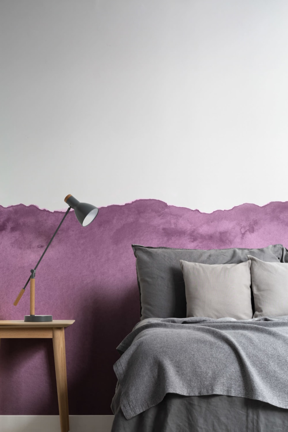 Paarse golf aquarel muurschildering