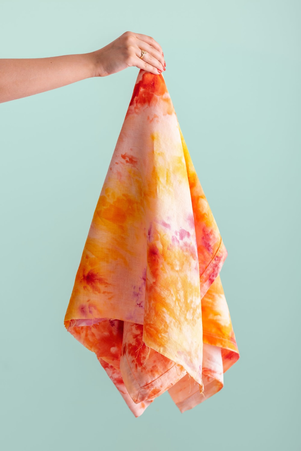 Bright Orange Tie Dye Print Wallpaper Mural