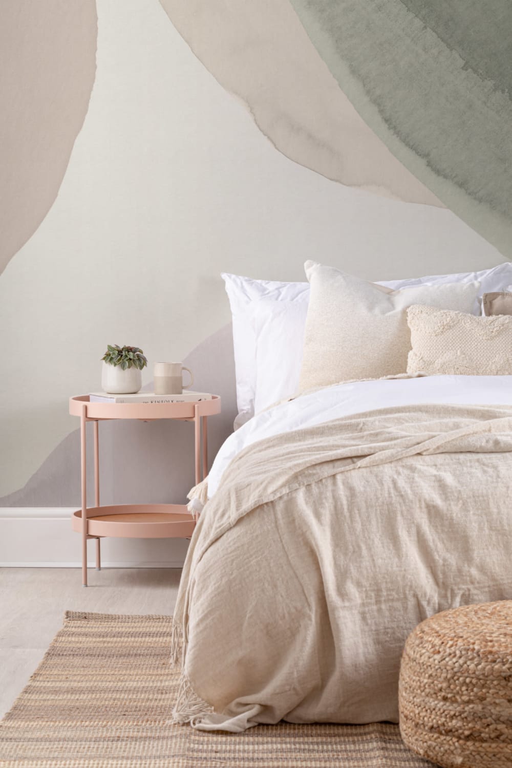 Calming Watercolor Shapes Abstract Wallpaper Mural