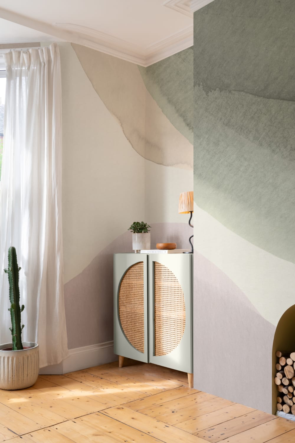 Calming Watercolor Shapes Abstract Wallpaper Mural