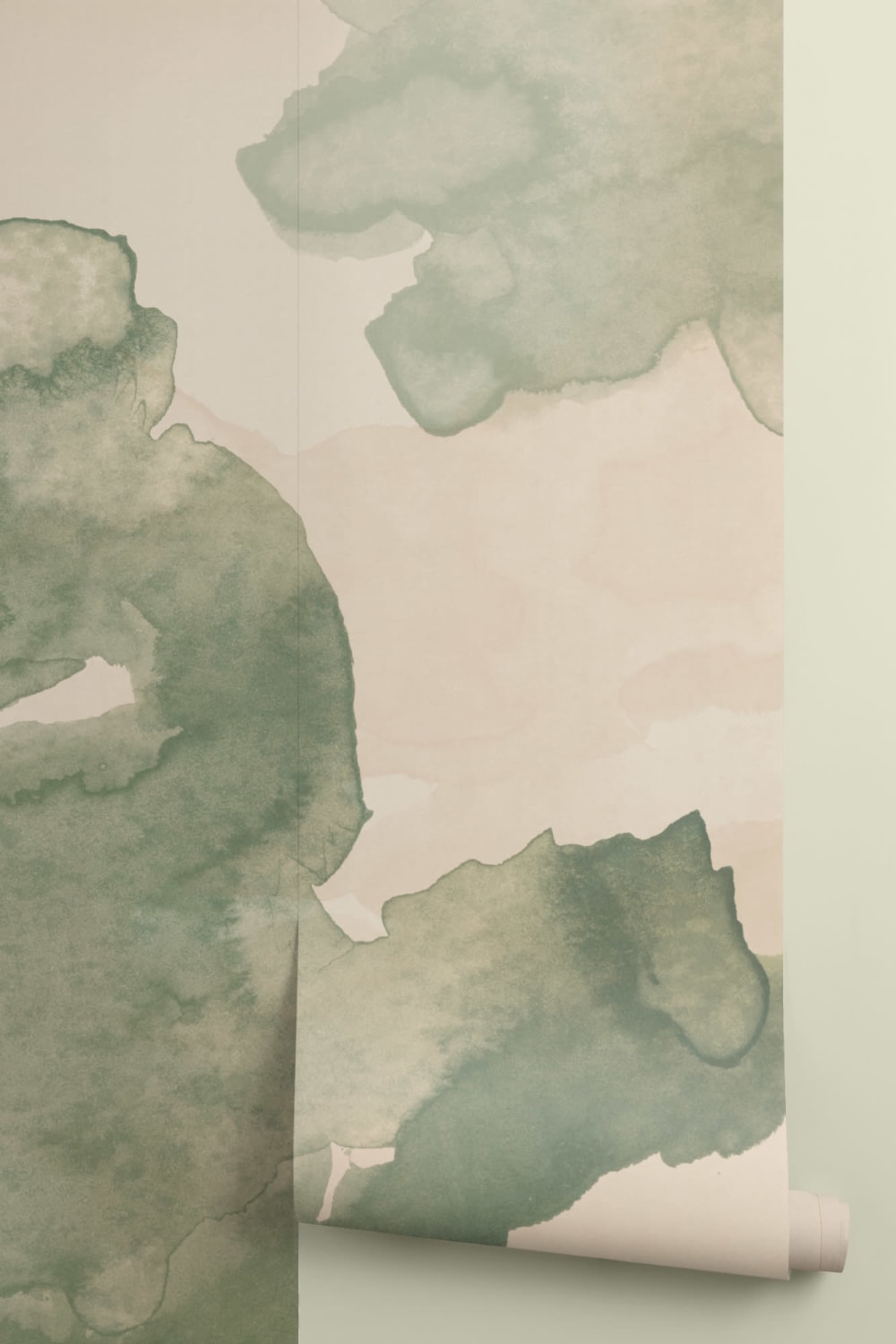 Panoramique taches d’aquarelle en vert
