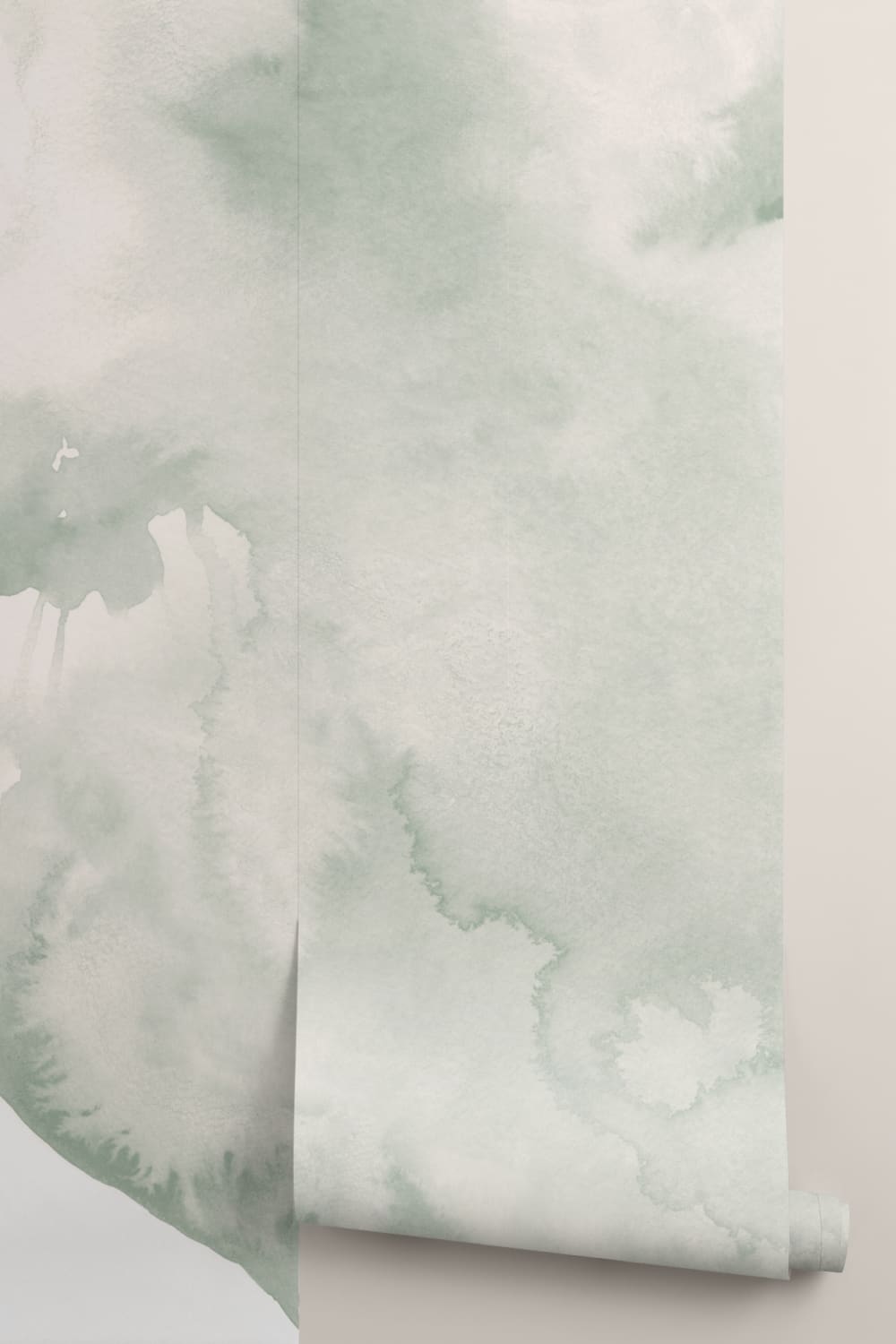 Green Swilling Abstract Watercolour Mural