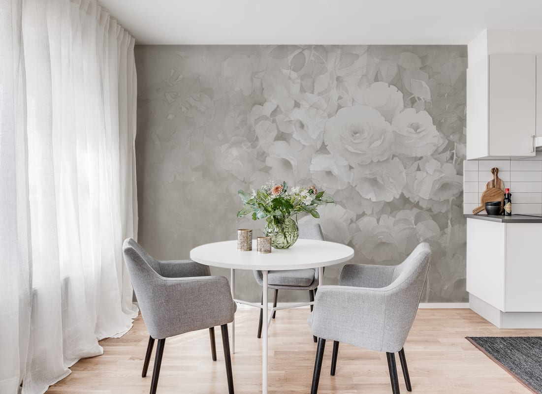 rose wallpaper grey