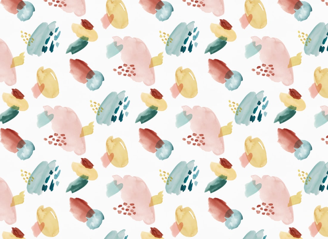 Multi-Gekleurde Aquarel Penseelstreken Patroon Muurschildering - Hovia, image size:1101x801