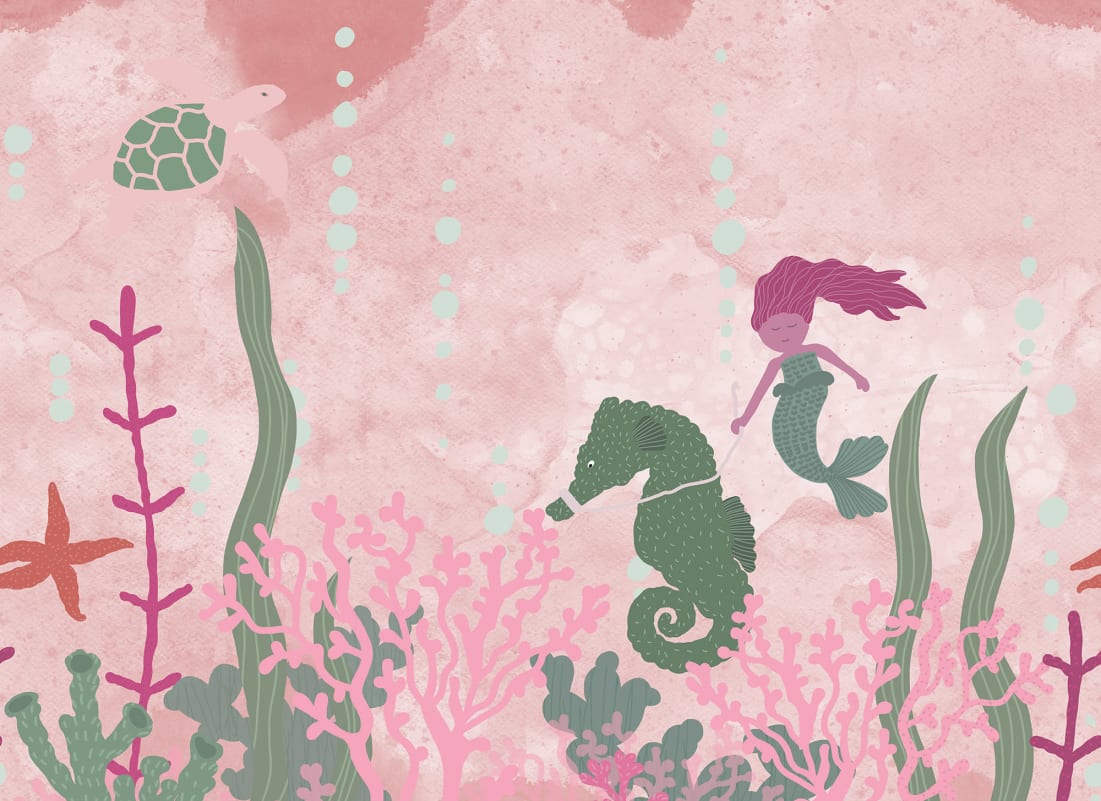 mermaid themed wallpaper