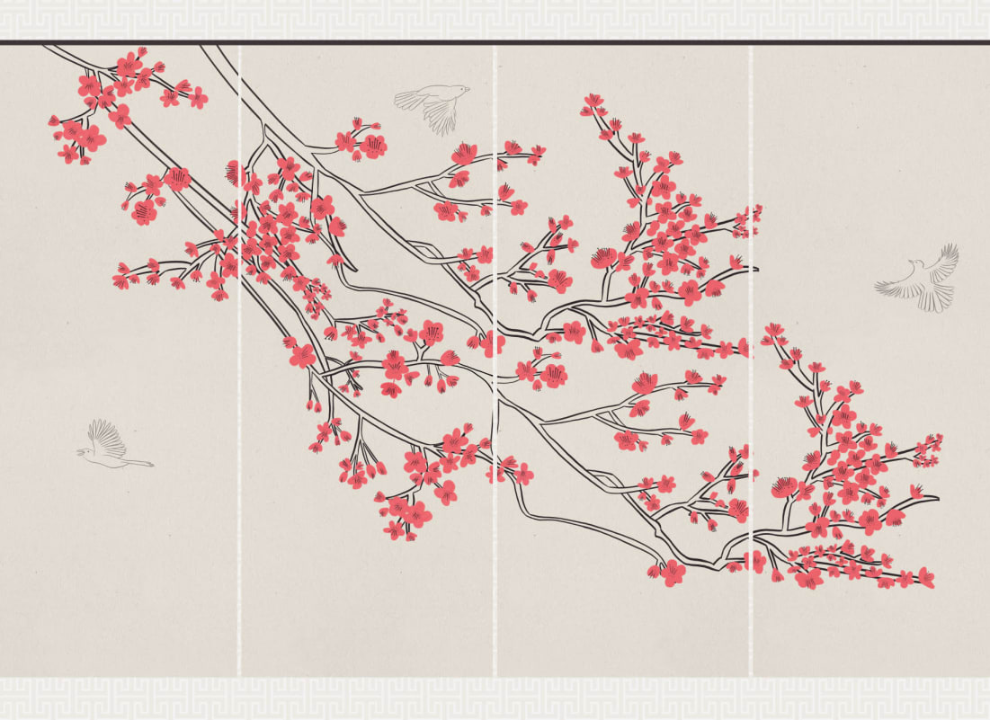 oriental cherry blossom wallpaper