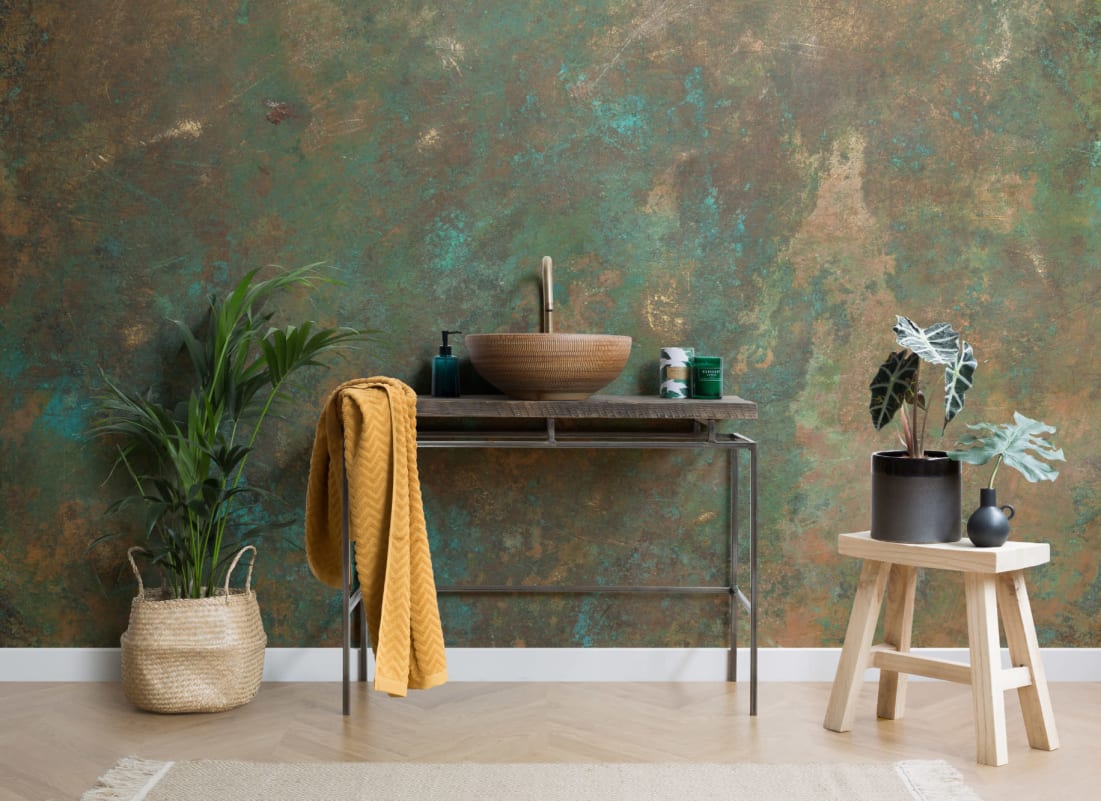 teal verdigris wallpaper