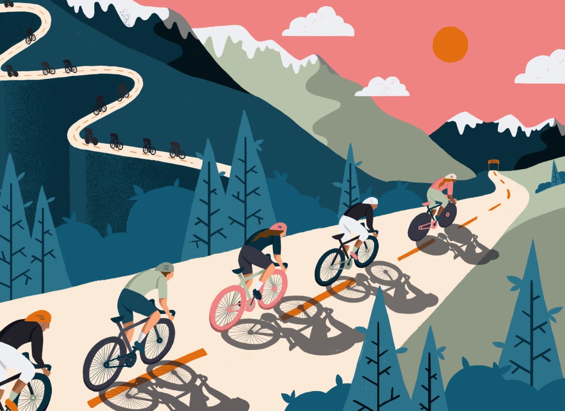 Corrida De Bicicletas Papel De Parede Mural - Hovia, image size:1101x801