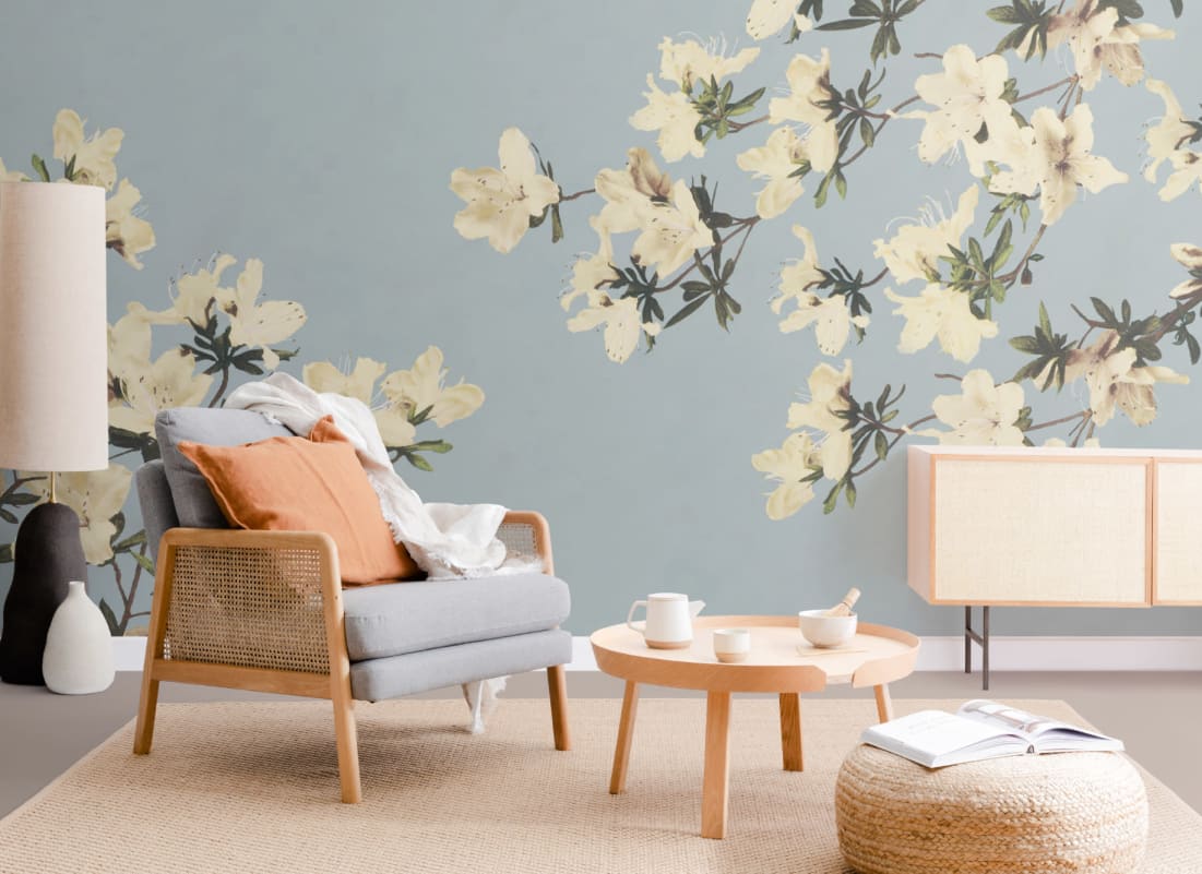 flower wallpaper for living room