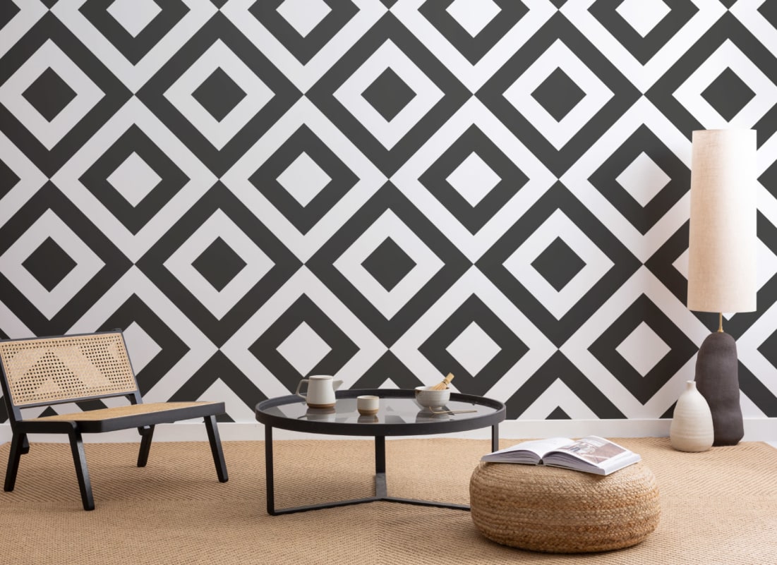 geometric abstract wallpaper black and white