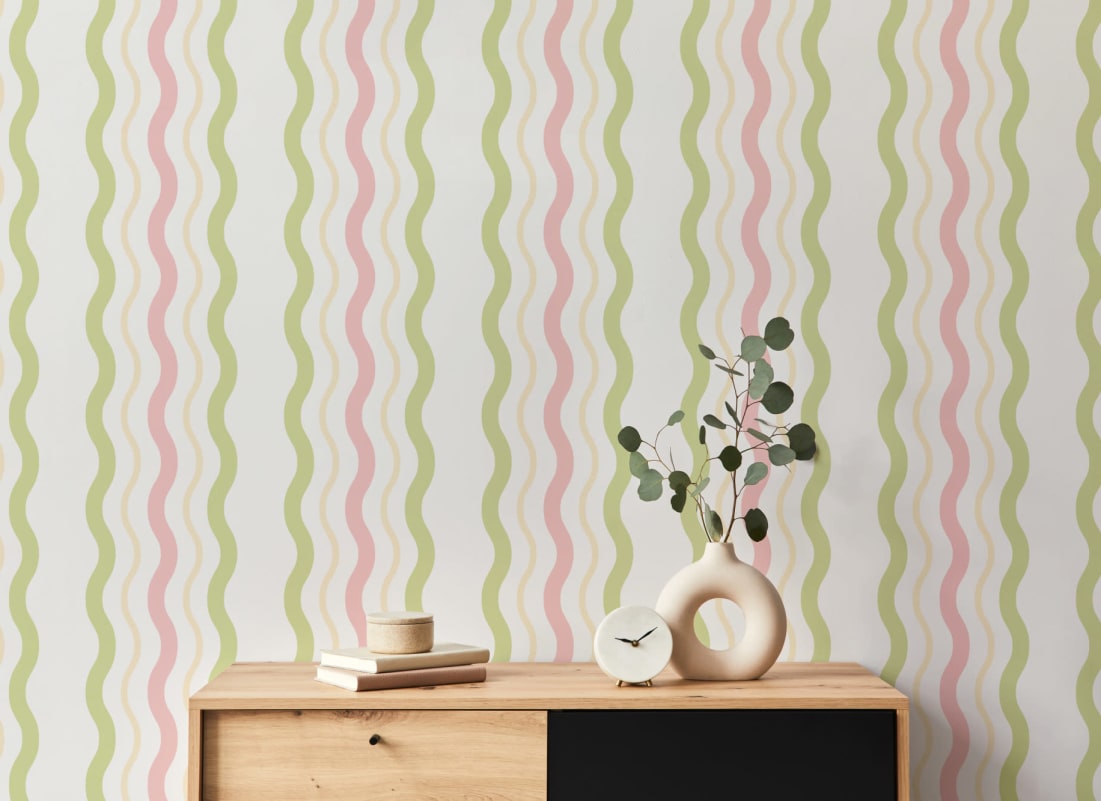 multi coloured striped wallpaper