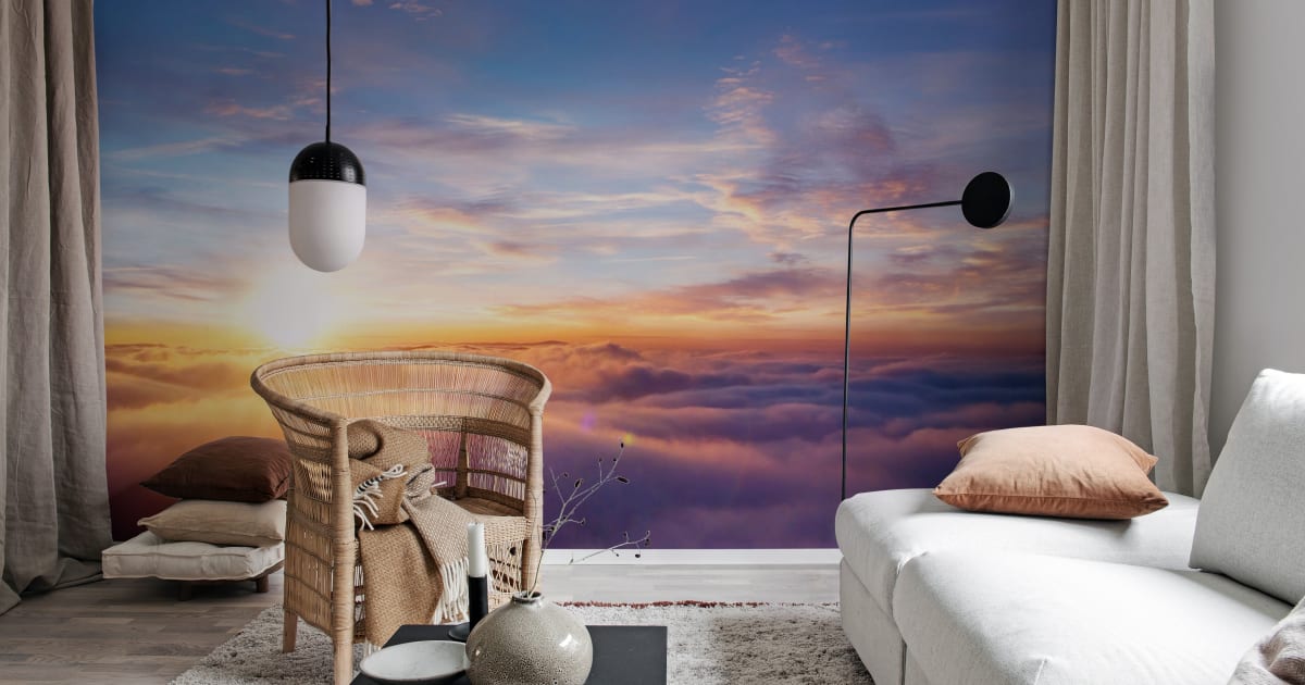 sunset wallpaper mural