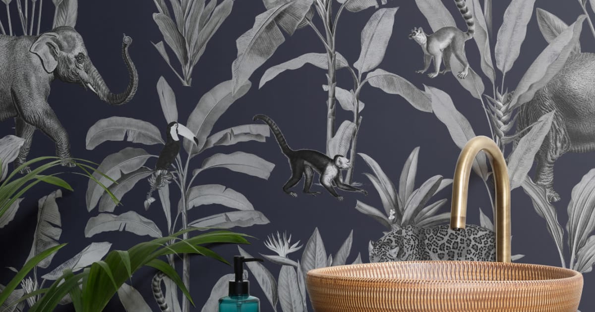 animal wallpaper grey