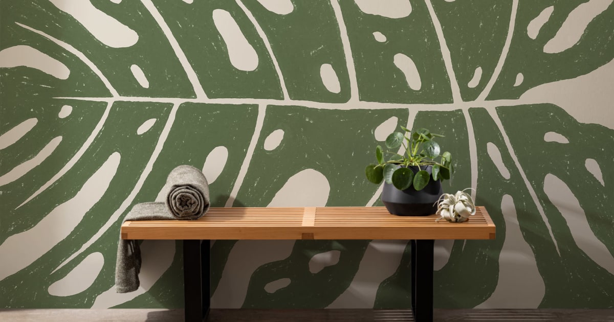 Large Monstera Wall Leaf in Green by Emilio Robba