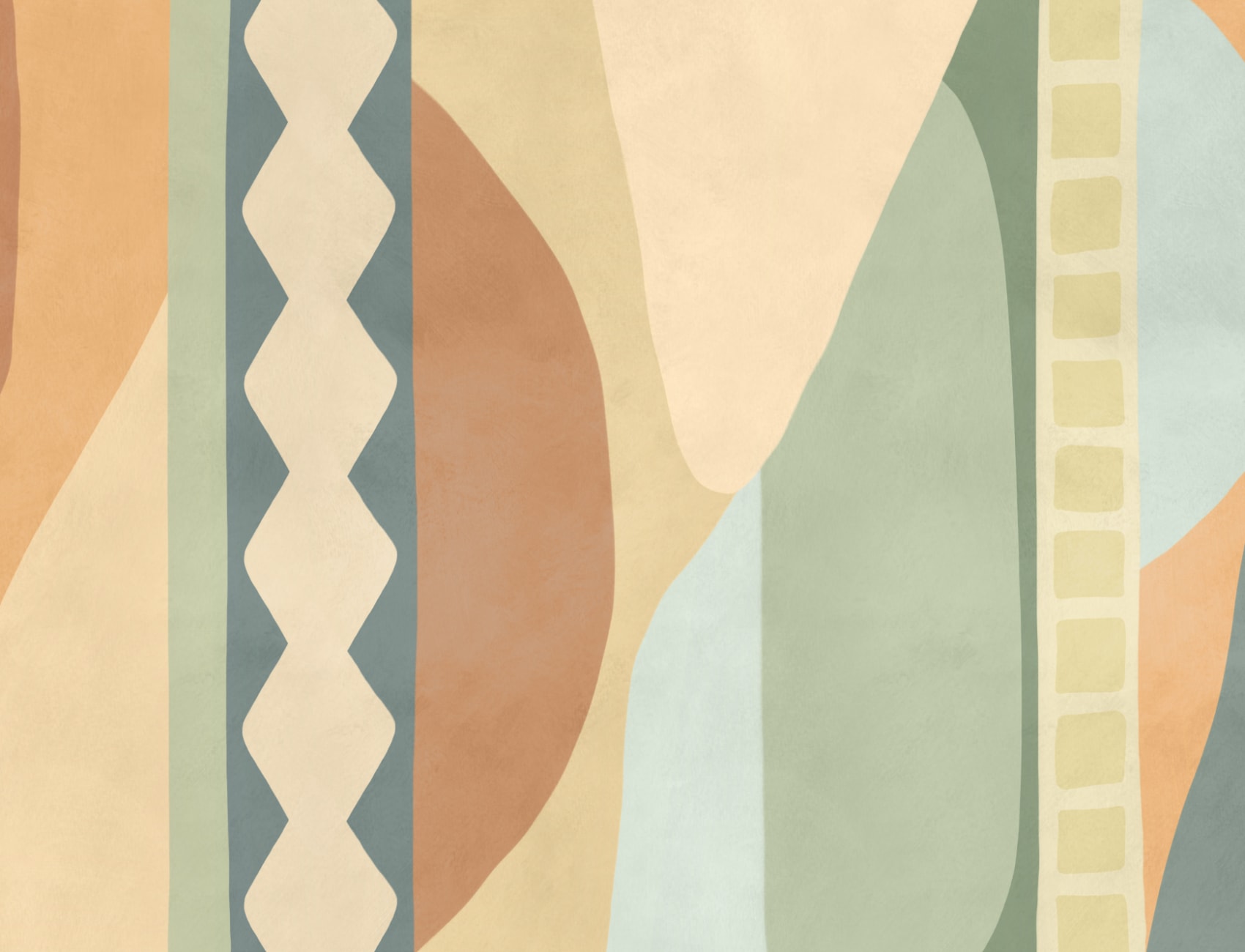 Multicolor Abstract Geometric Classic Mural with Retro Vibes