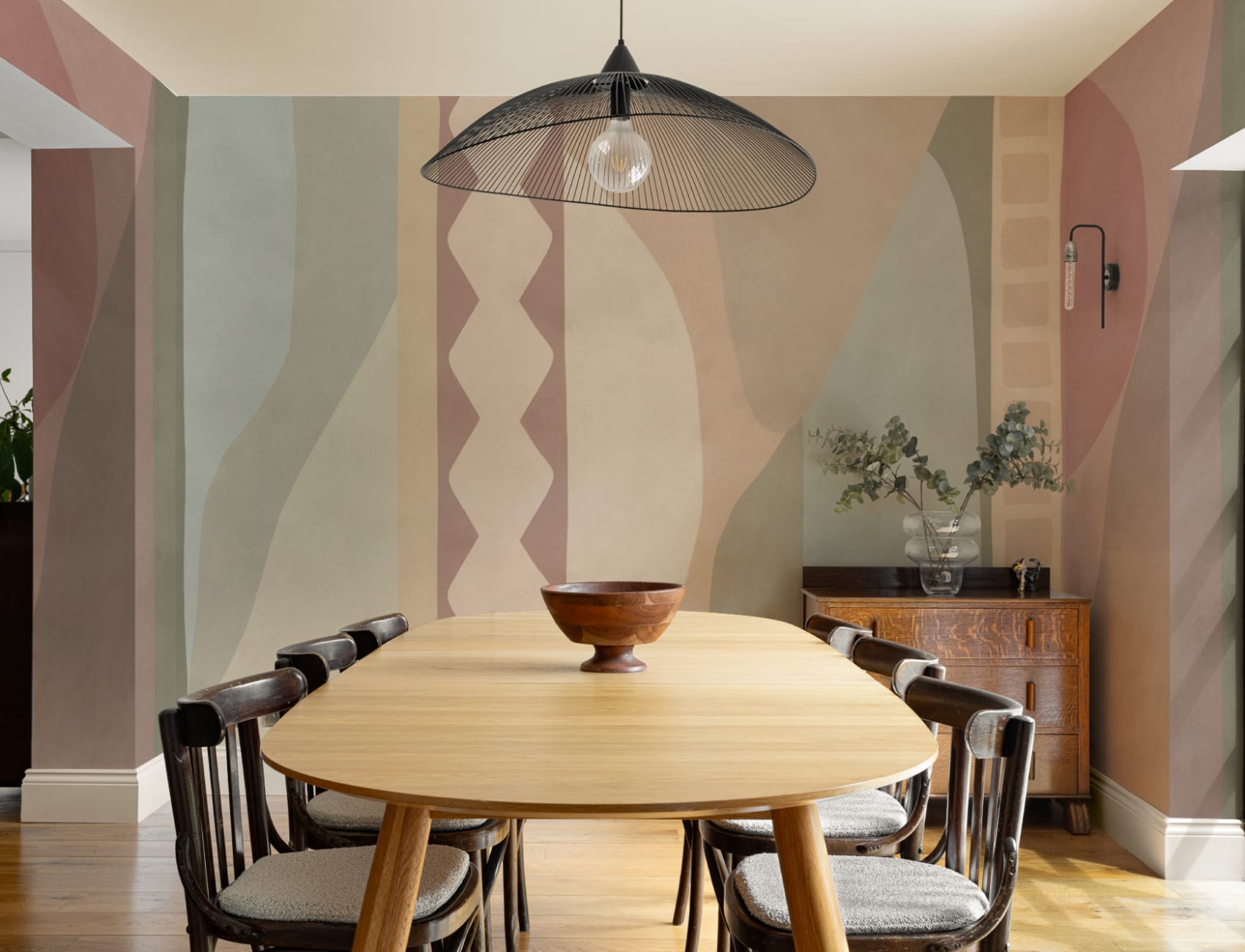 Mural de parede com design moderno geométrico abstrato multicolorido