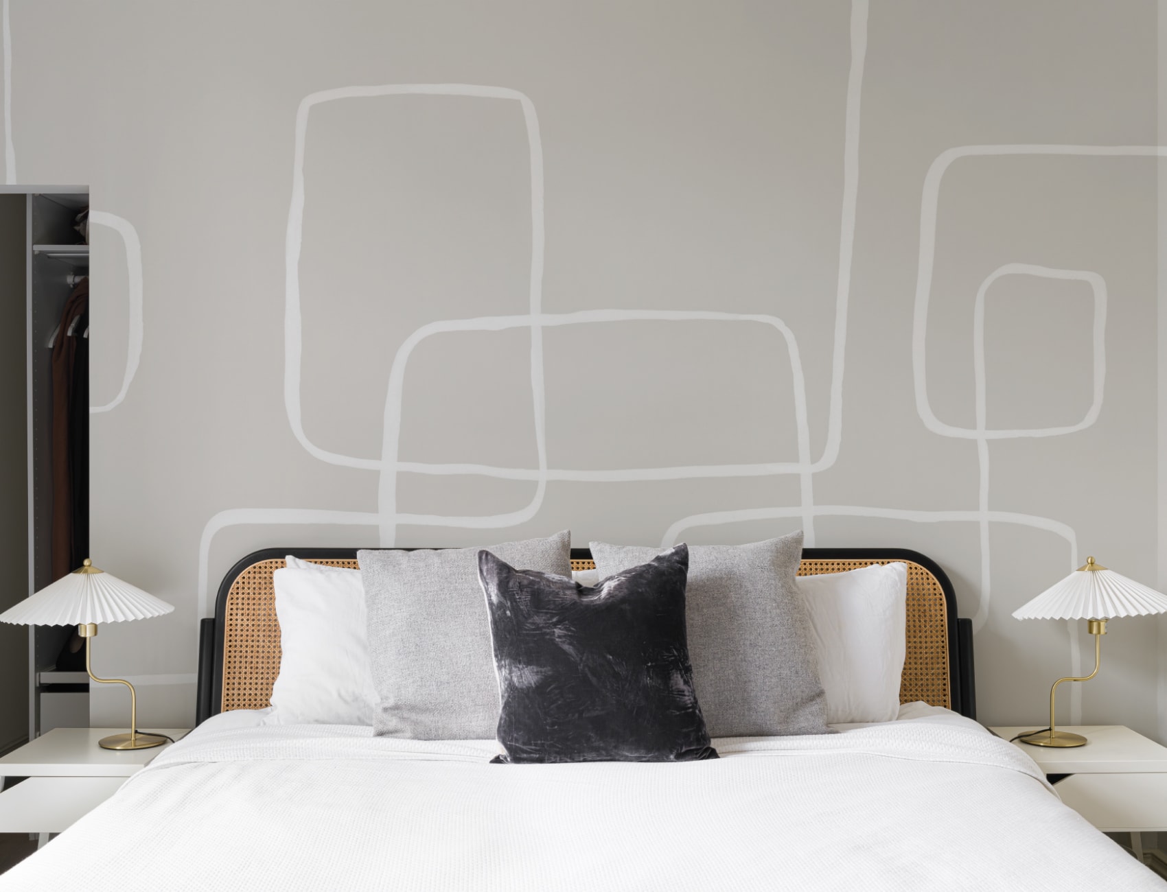 Modern Neutral Abstract Art Wallpaper Mural