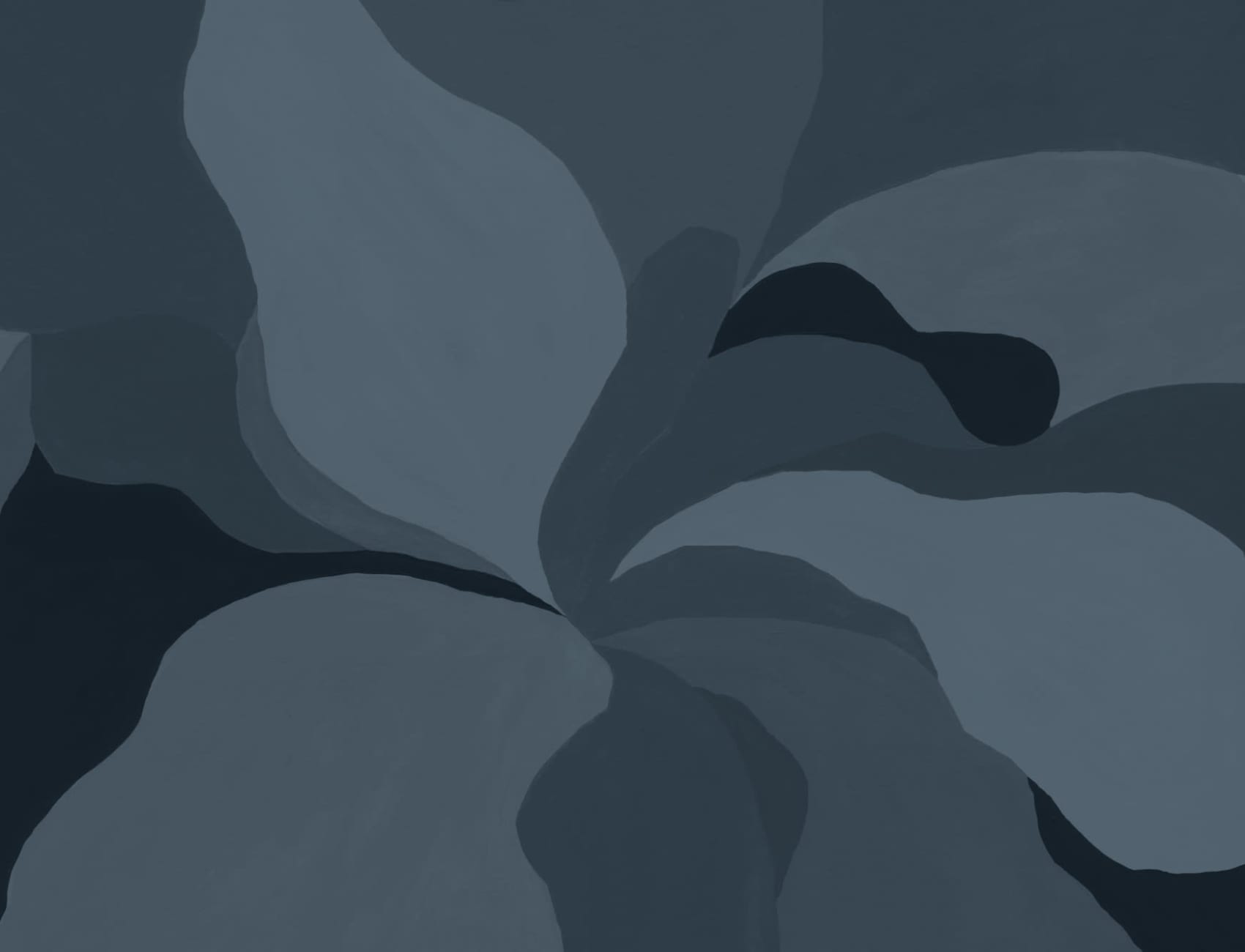 Blue Abstract Magnolia Flower Mural