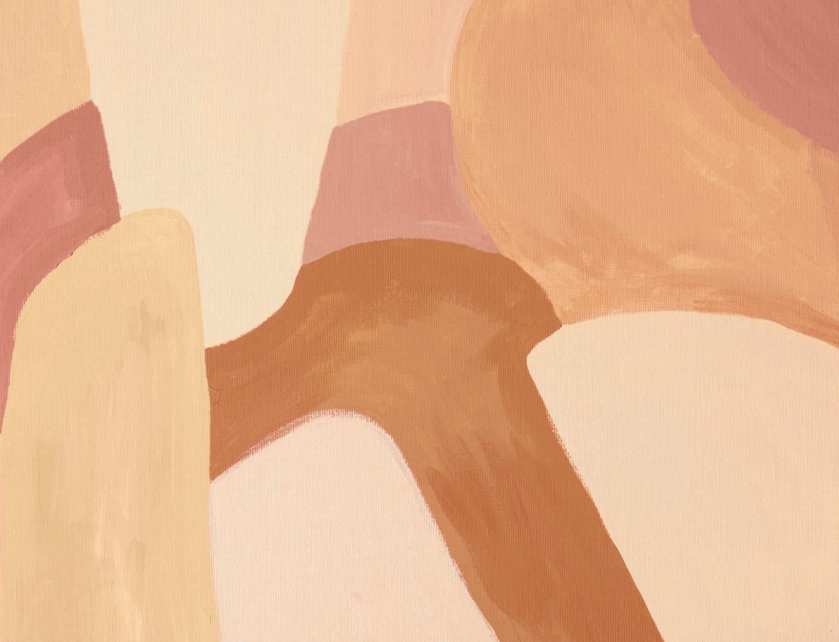 Painted Abstract Shapes Mural in Warm Neutrals