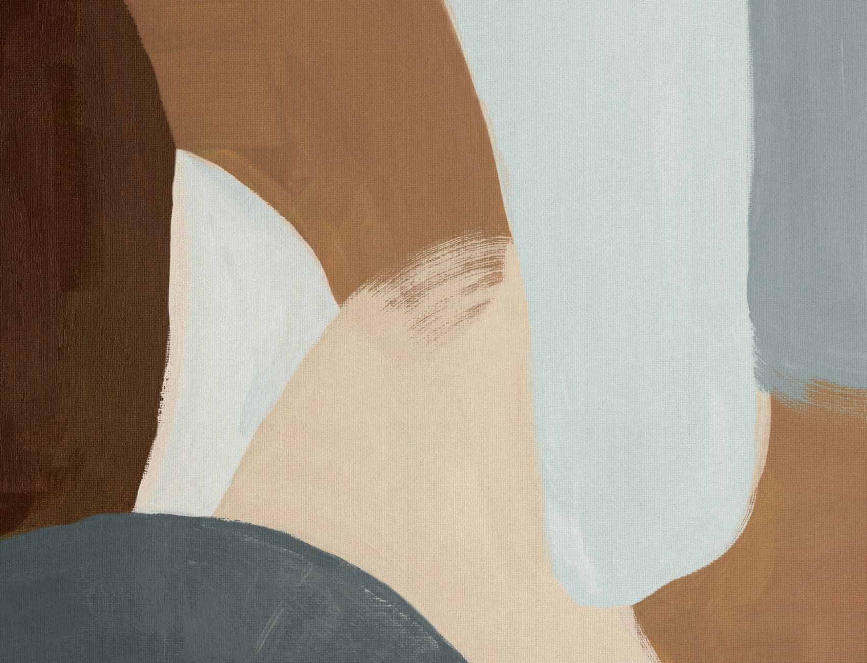 Pictat Abstract murale Bold în albastru rece și maro