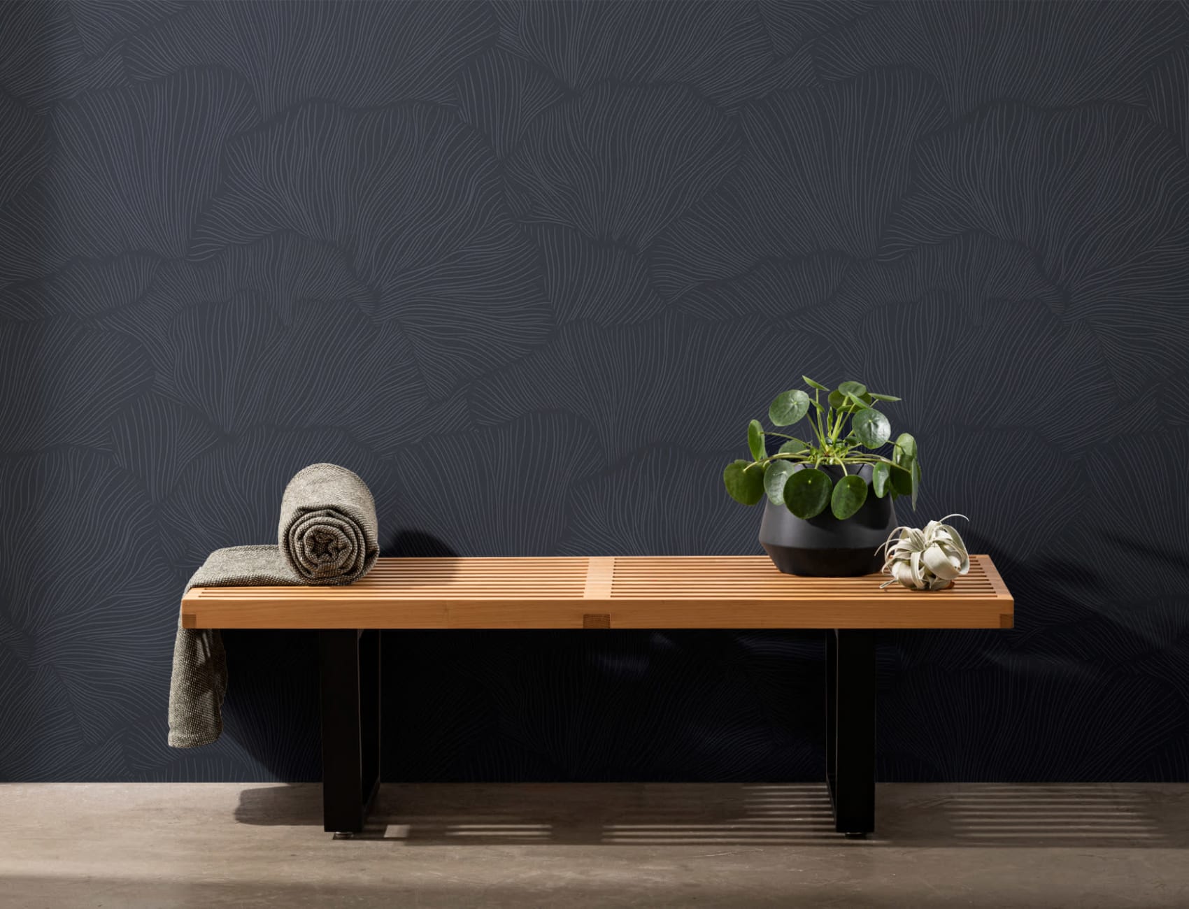 Navy Minimalist Mushroom Wall Mural