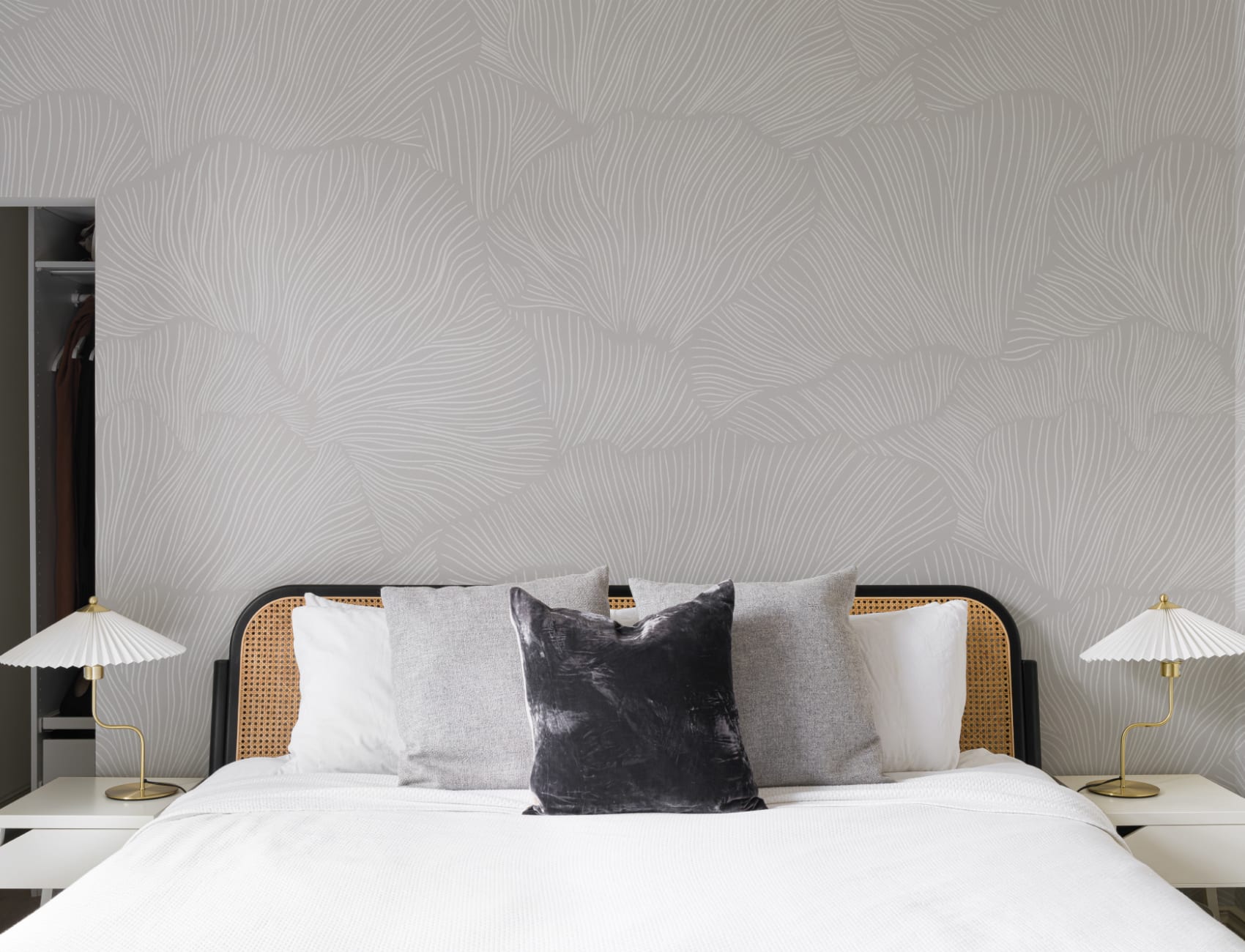 Gray Minimalist Mushroom Wall Mural