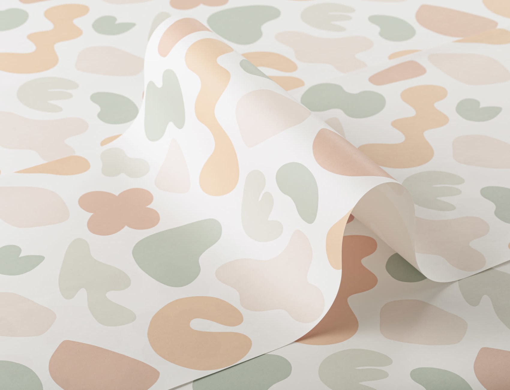 Green and Orange Abstract Shapes Wallpaper