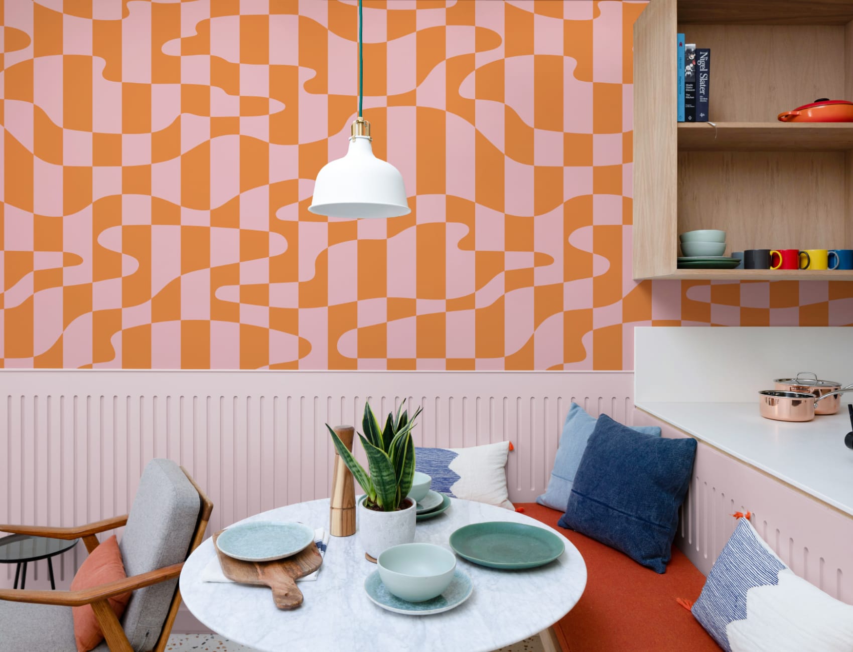 Elizabeth Olwen Stripescape Pink Mural