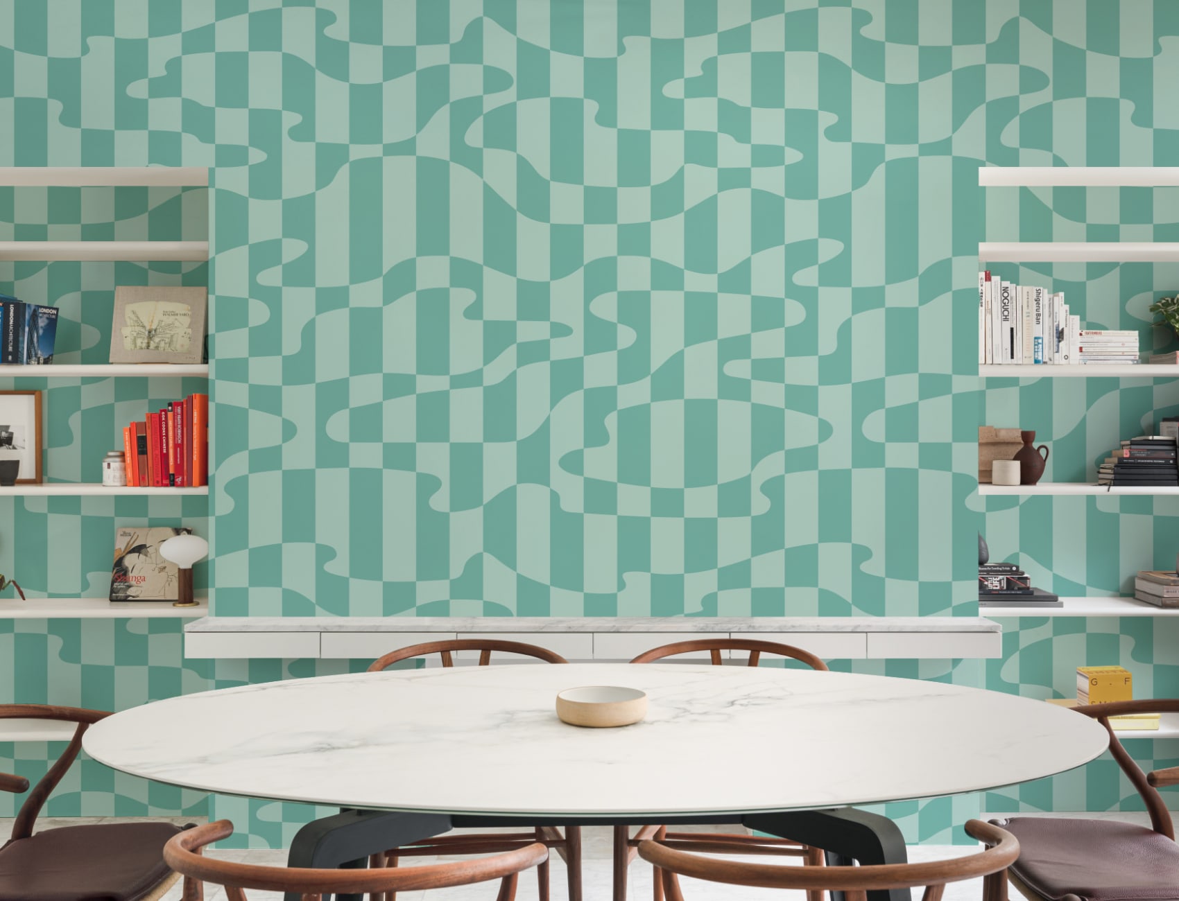 Elizabeth Olwen Stripescape Mural azul