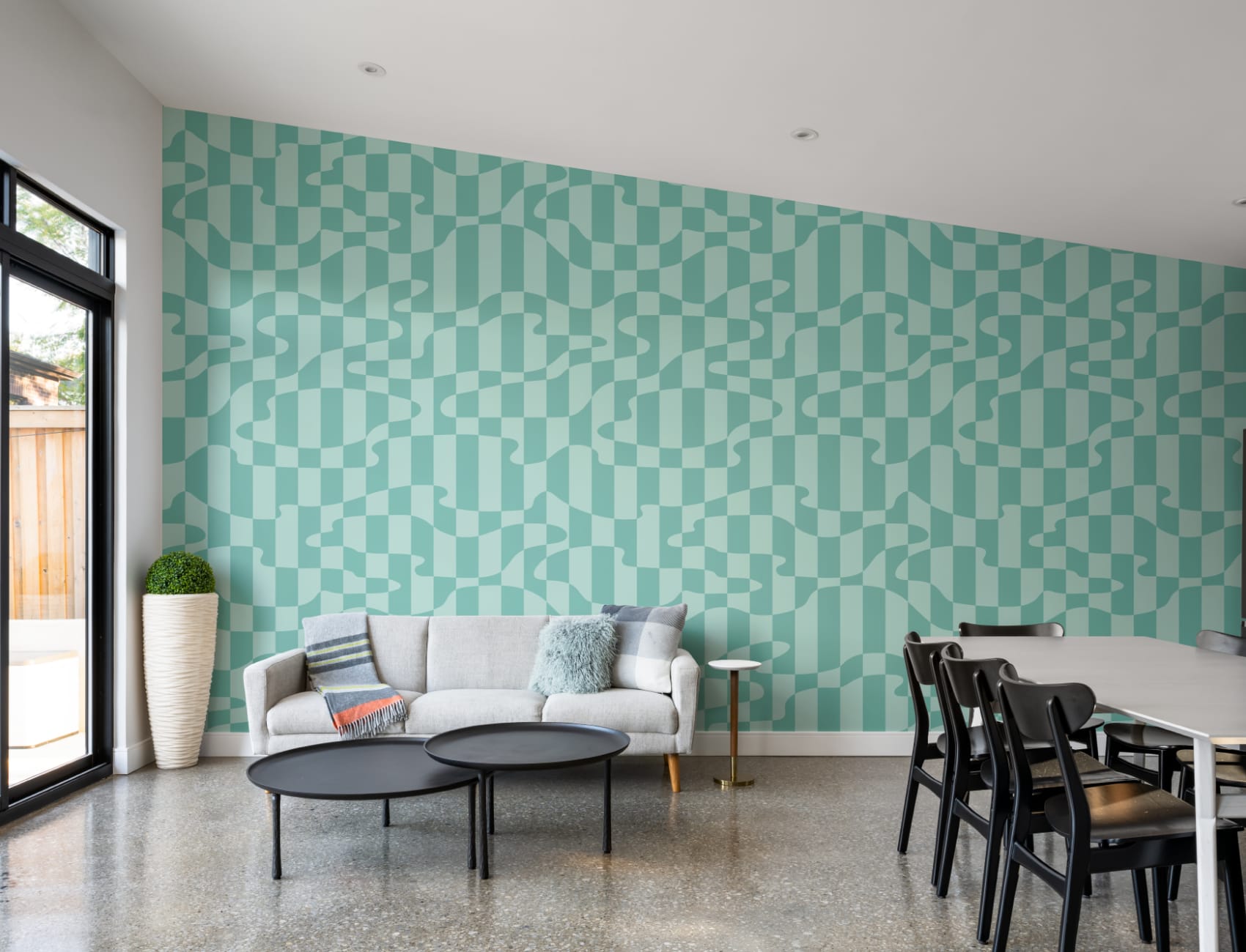 Elizabeth Olwen Stripescape Mural azul